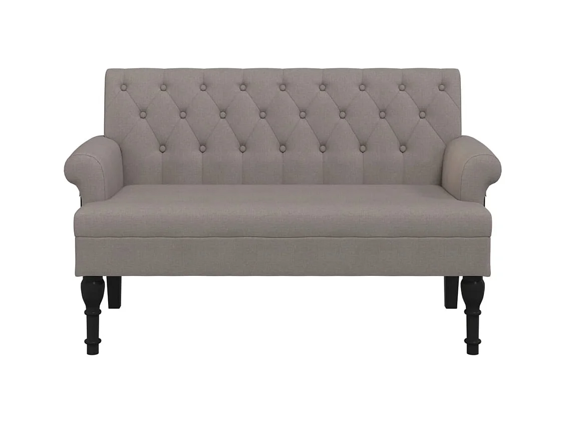 Bank met taupe rugleuning 120x62x75,5 cm stof