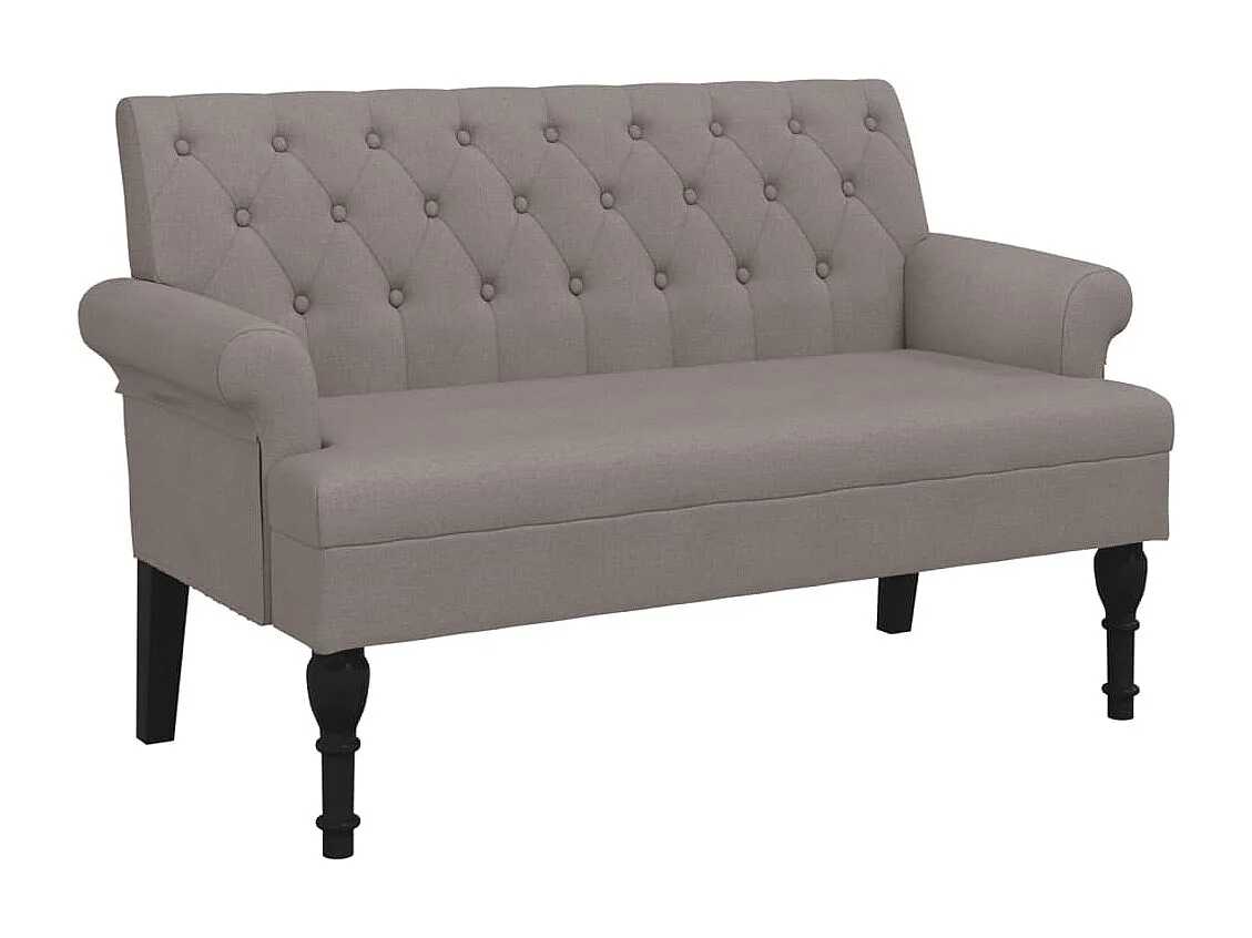 Banc avec dossier taupe 120x62x75,5 cm tissu