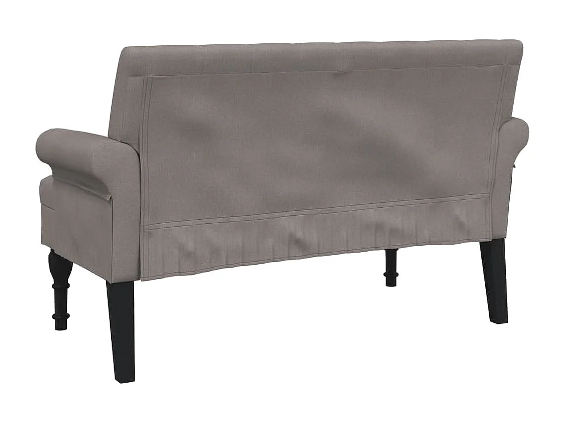 Banc avec dossier taupe 120x62x75,5 cm tissu