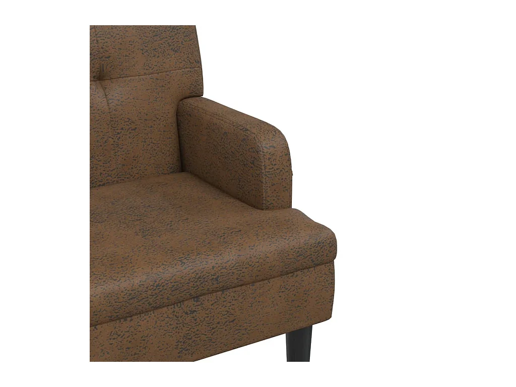 Banco con respaldo marrón 112x65,5x75 cm piel antelina