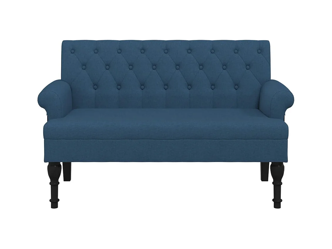 Banco con respaldo azul 120x62x75,5 cm tela