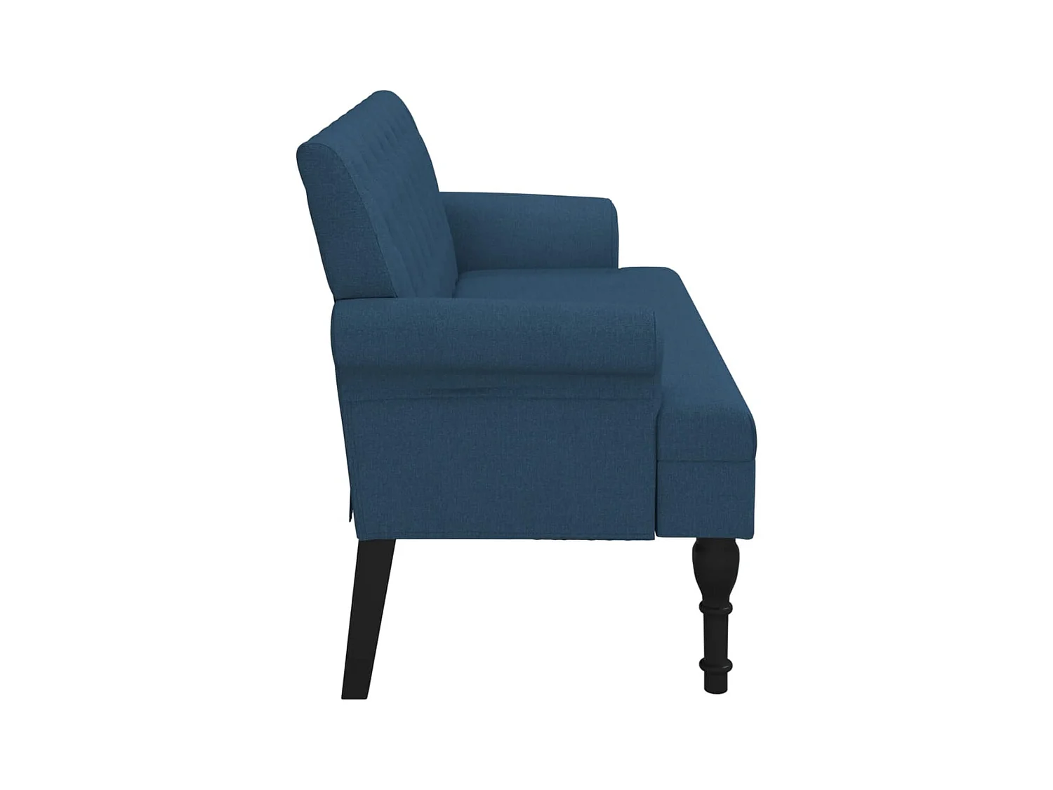 Banco con respaldo azul 120x62x75,5 cm tela