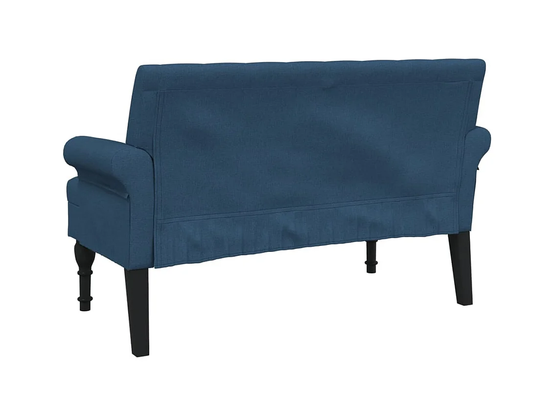 Banco con respaldo azul 120x62x75,5 cm tela