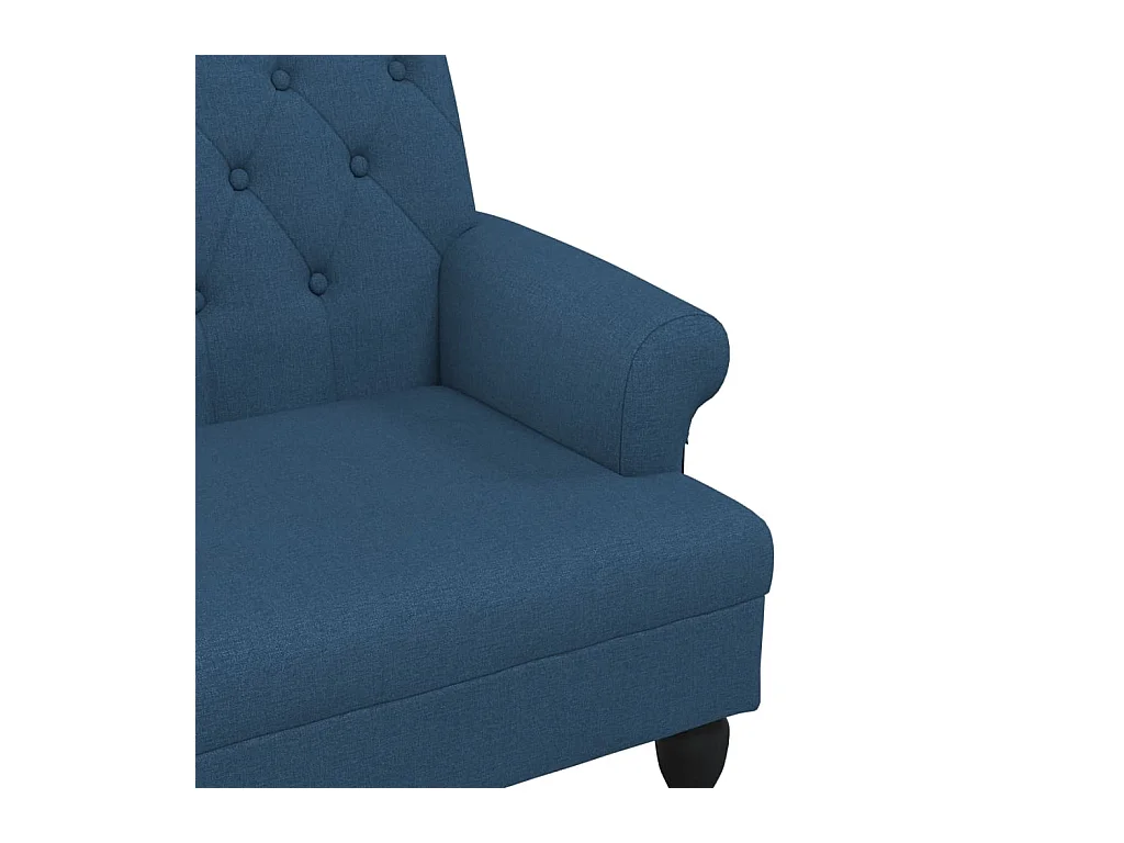 Banco con respaldo azul 120x62x75,5 cm tela