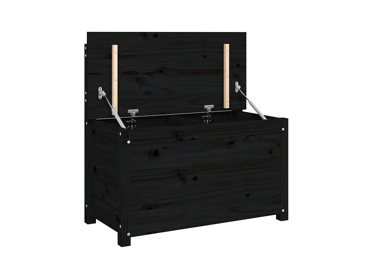 Zwarte bank 80x41x77 cm massief grenenhout