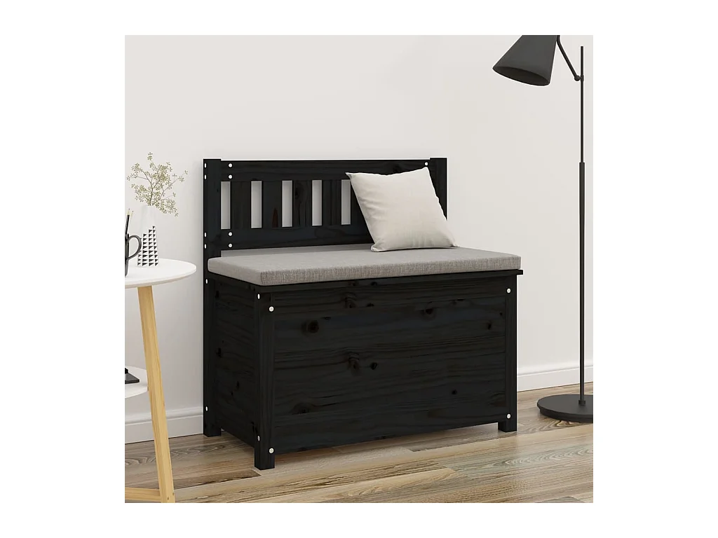 Zwarte bank 80x41x77 cm massief grenenhout