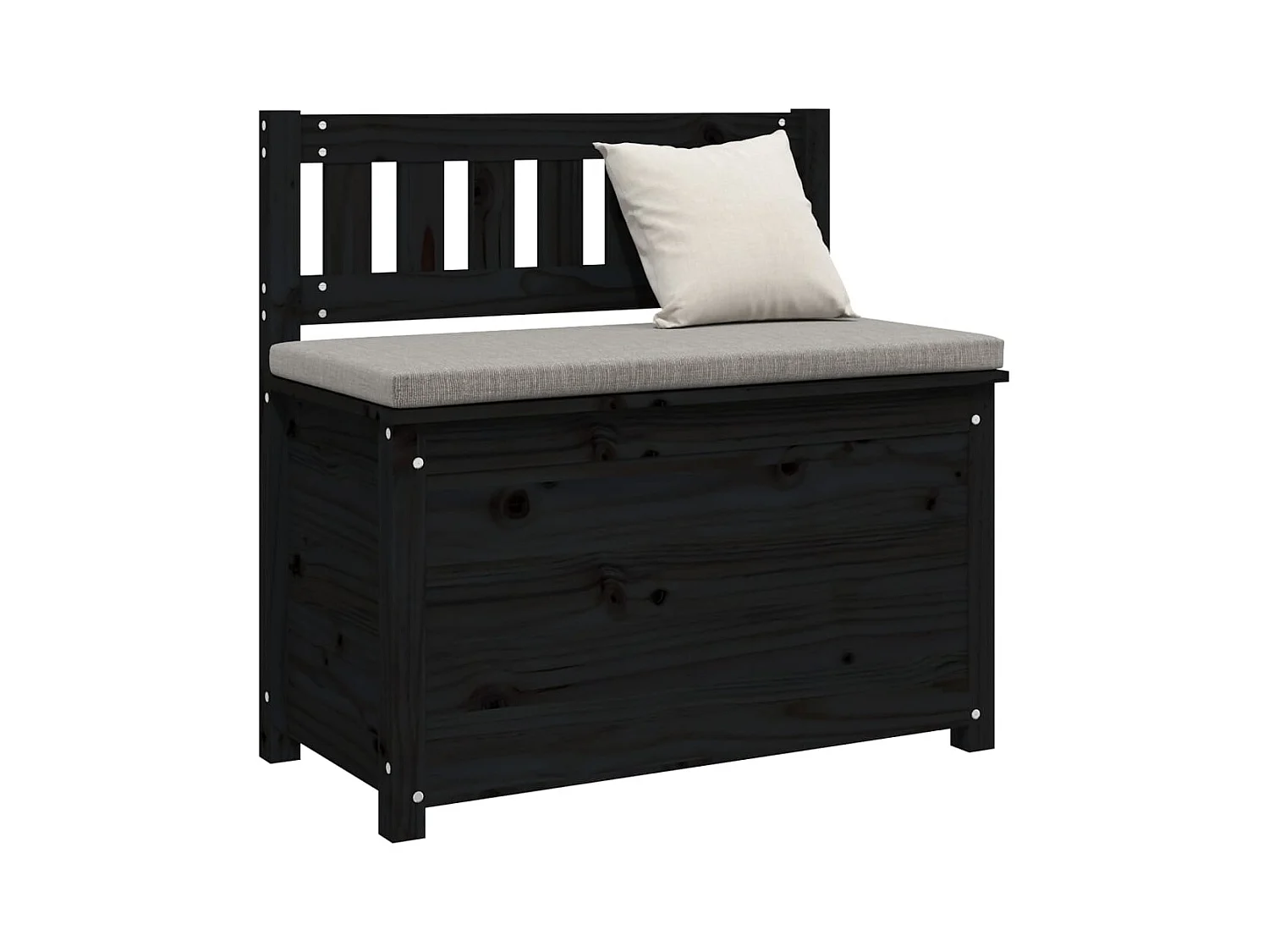 Zwarte bank 80x41x77 cm massief grenenhout