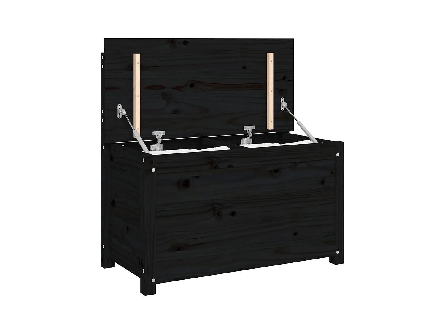 Zwarte bank 80x41x77 cm massief grenenhout