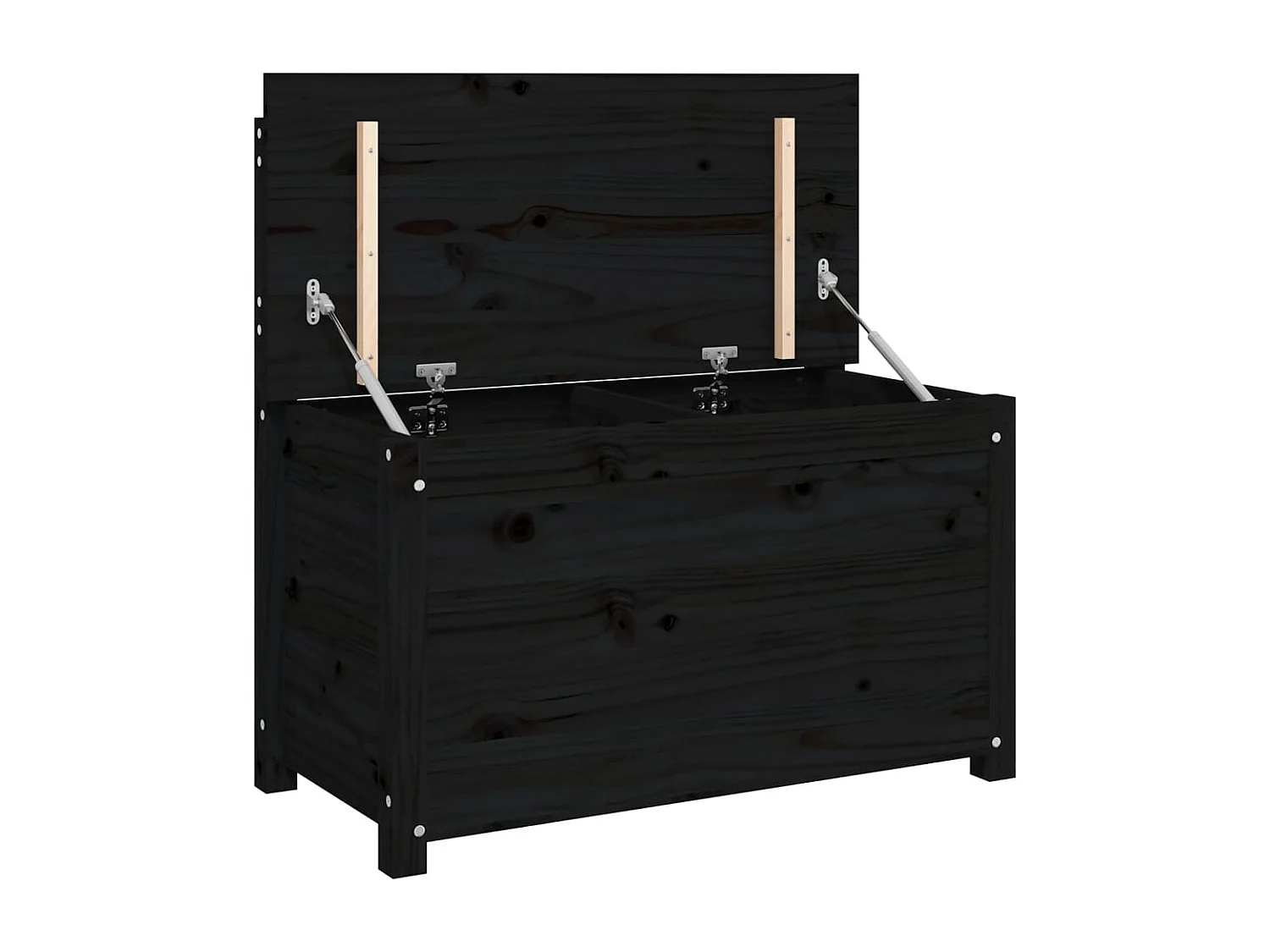 Banco Negro 80x41x77 cm Madera Maciza de Pino