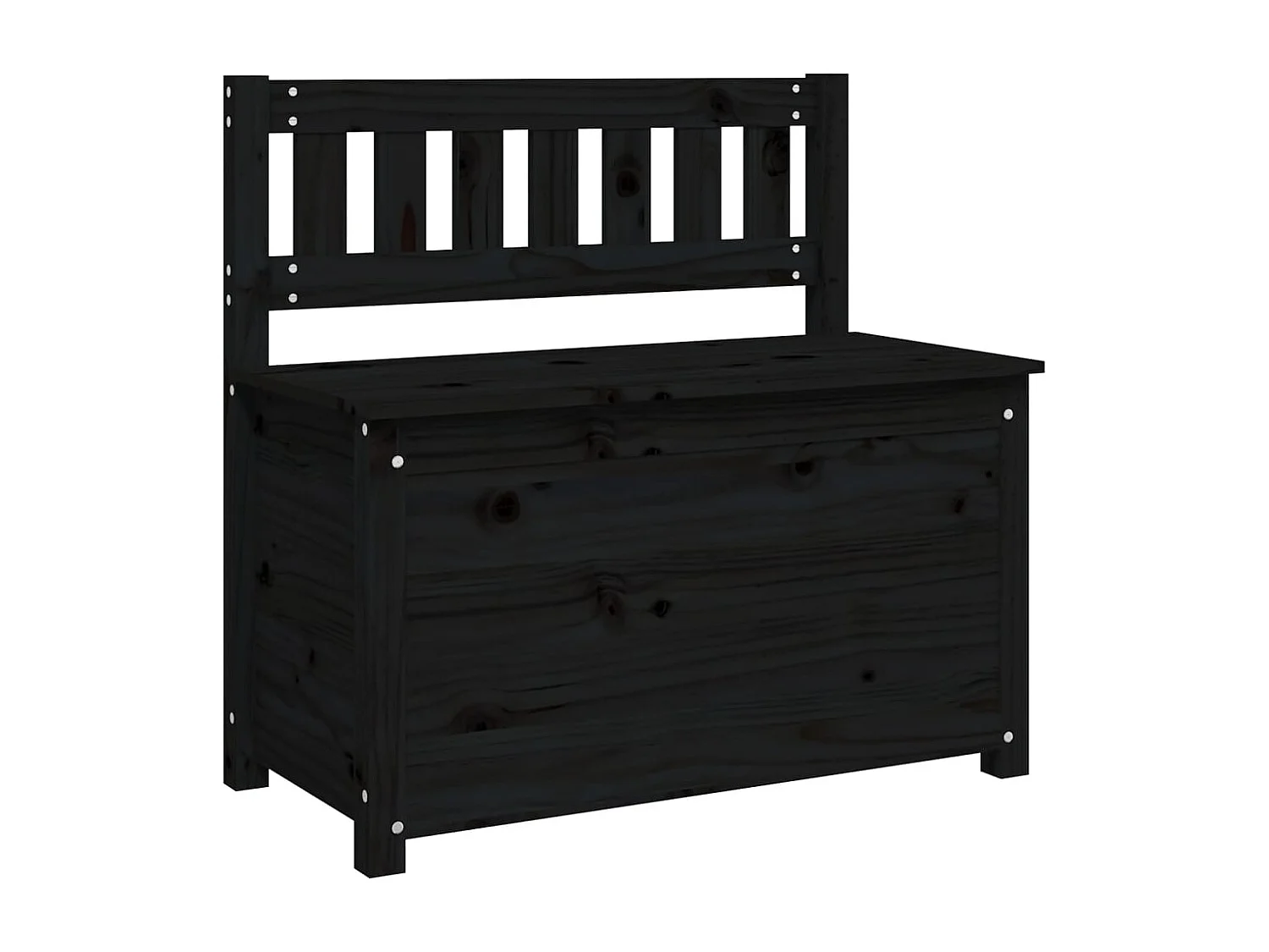 Banco Negro 80x41x77 cm Madera Maciza de Pino