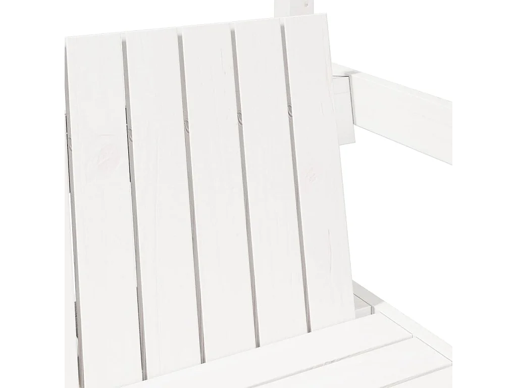 Banco con techo blanco 117,5x70x176,5 cm madera maciza de pino