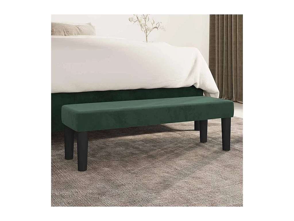 Dunkelgrüne Bank 100 x 30 x 30 cm Samt