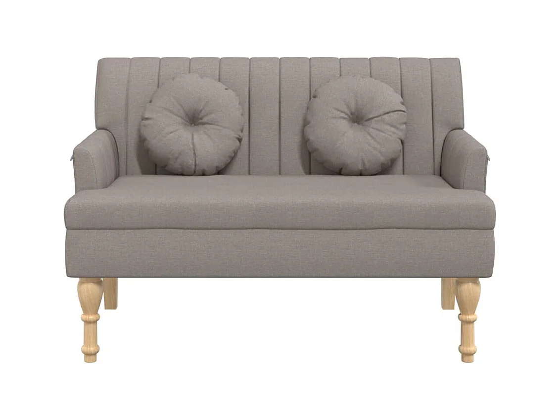 Bank met taupe kussens 113x64,5x75,5 cm stof