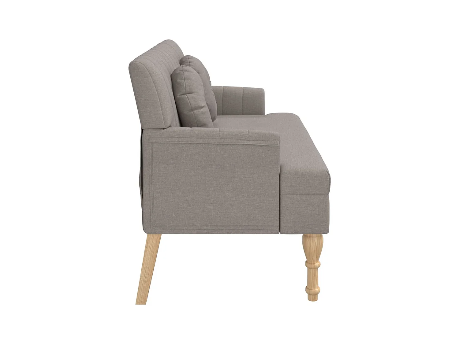 Bank met taupe kussens 113x64,5x75,5 cm stof