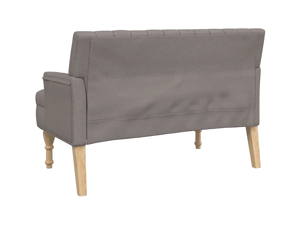 Bank met taupe kussens 113x64,5x75,5 cm stof