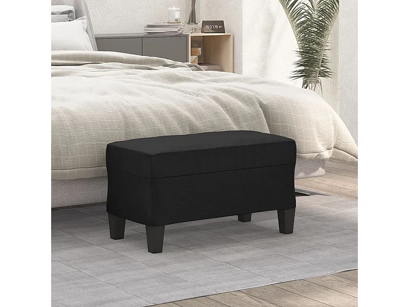 Panca nera 70x35x41 cm in similpelle