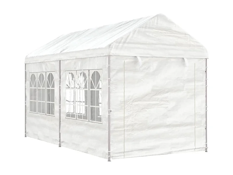 Gazebo con techo blanco 4,46x2,28x2,69 m polietileno