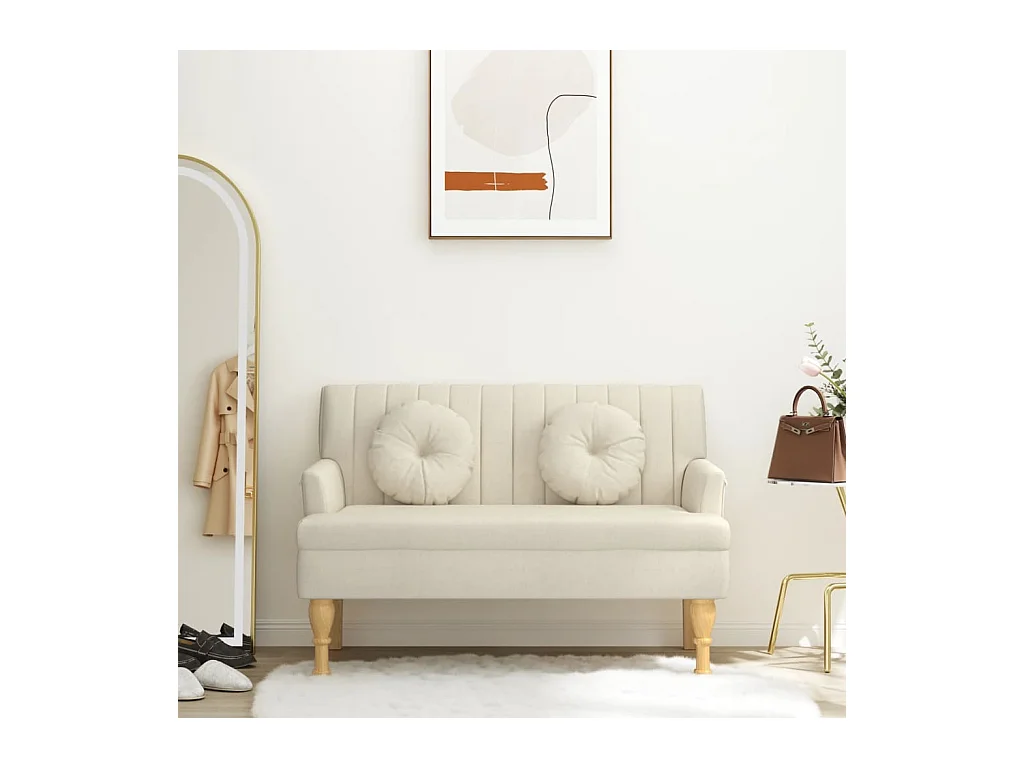 Banc avec coussins 113x64,5x75,5 cm lin
