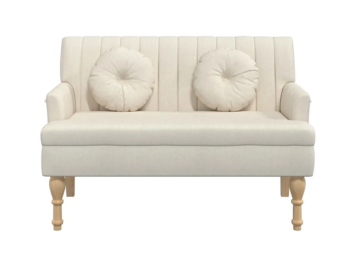 Banc avec coussins 113x64,5x75,5 cm lin