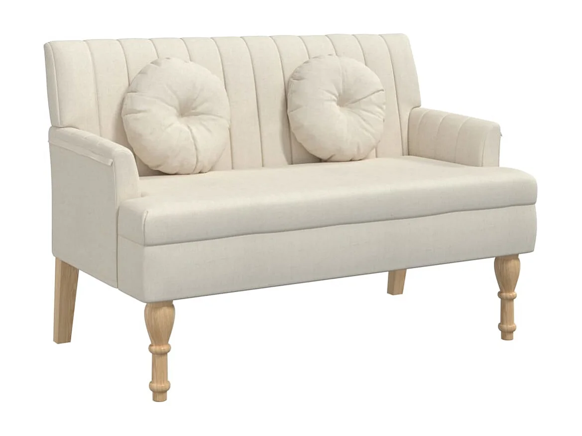 Banc avec coussins 113x64,5x75,5 cm lin