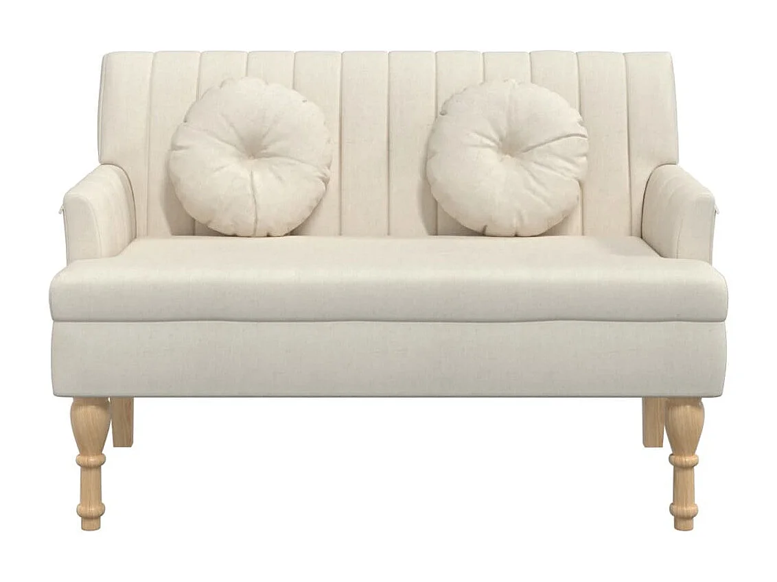 Banc avec coussins 113x64,5x75,5 cm lin