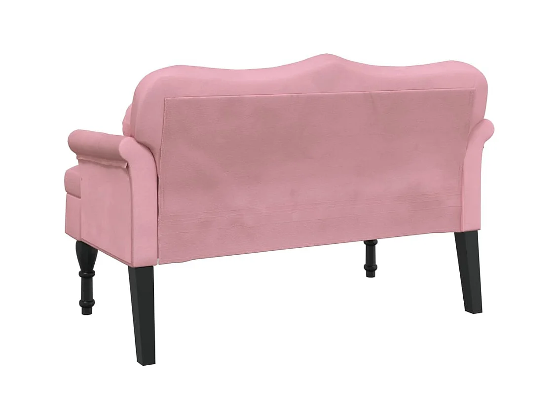 Banc avec coussins rose 120,5x65x75 cm velours