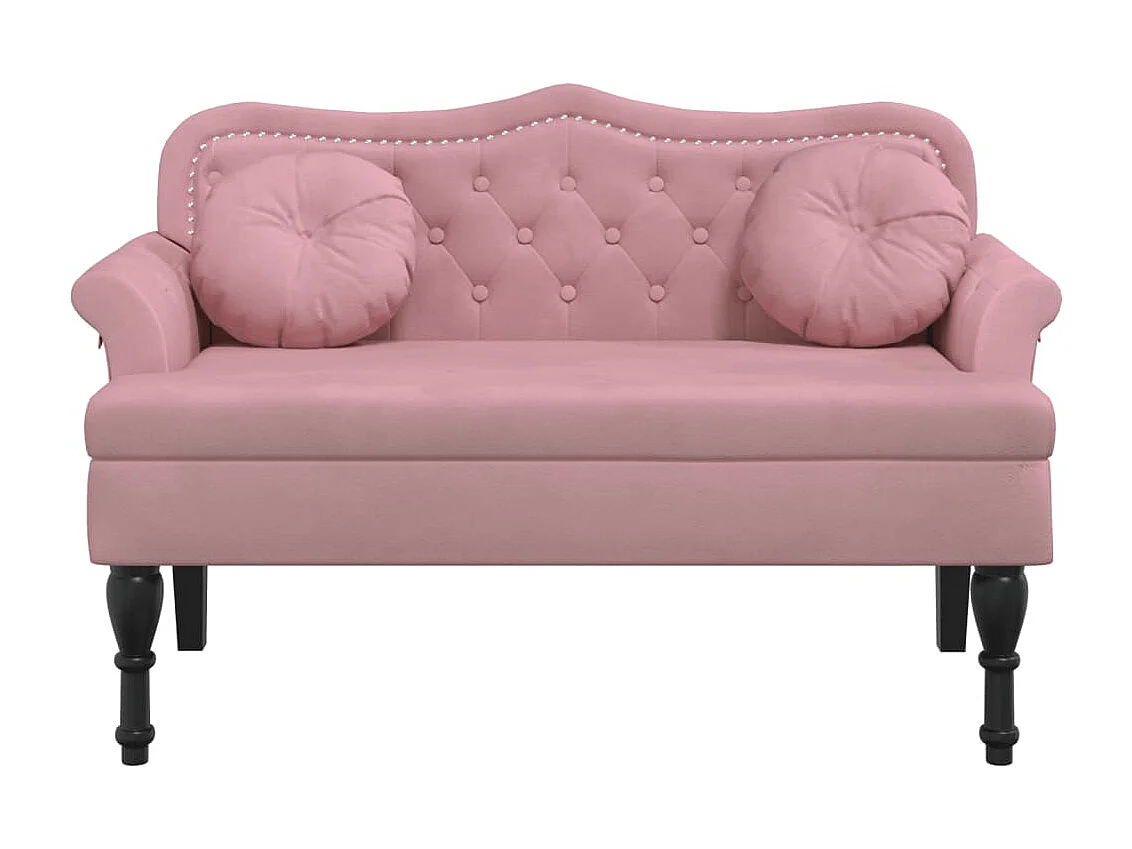 Banc avec coussins rose 120,5x65x75 cm velours