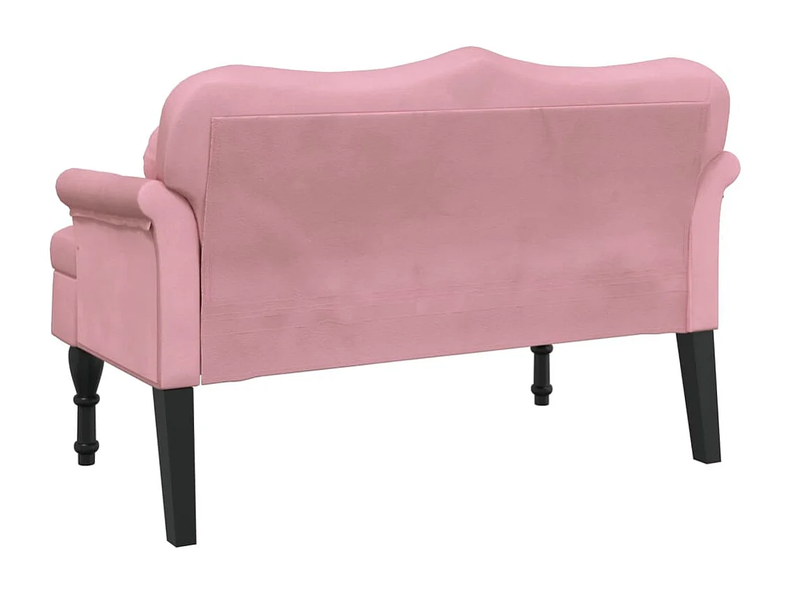Banc avec coussins rose 120,5x65x75 cm velours