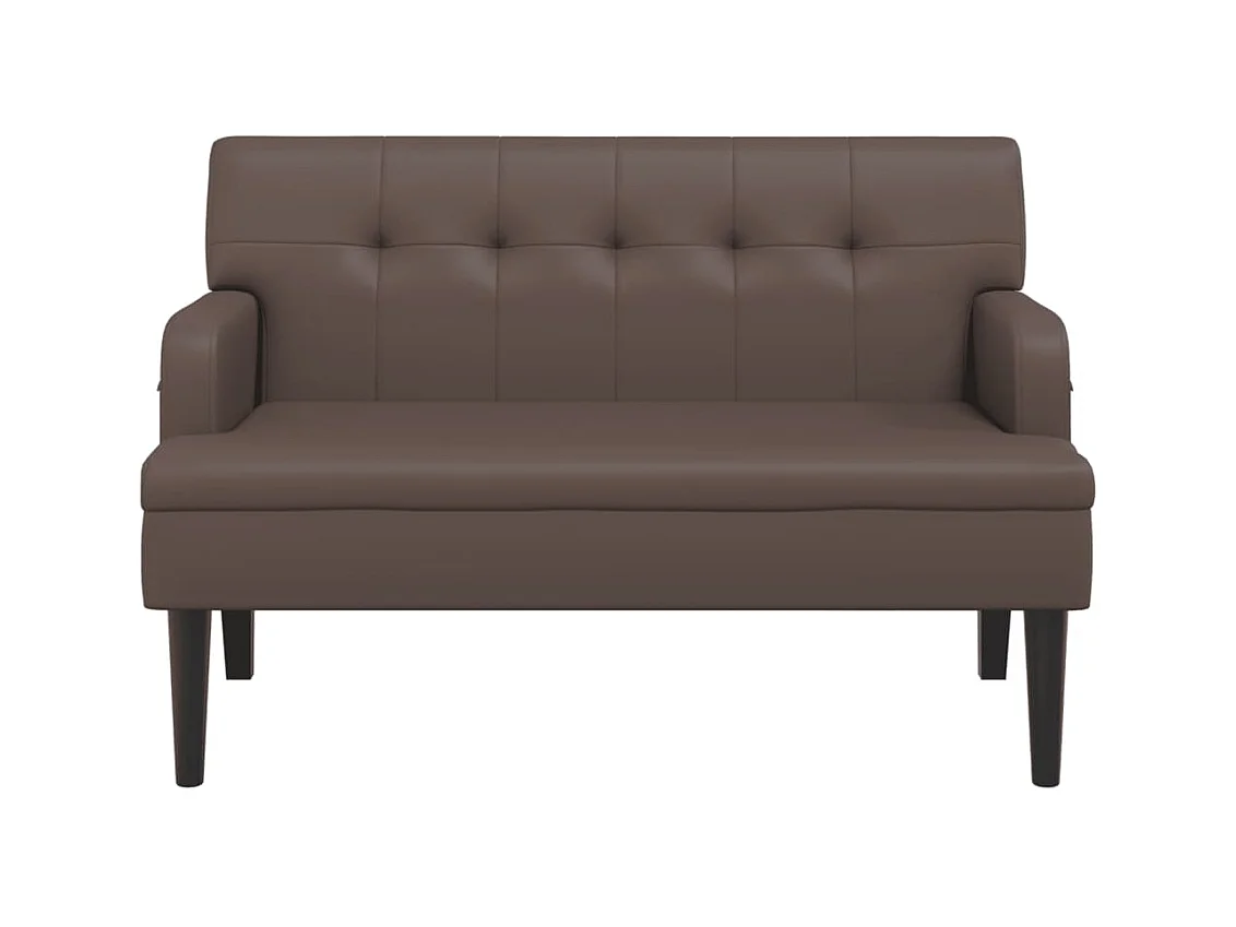 Banco con respaldo marrón 112x65,5x75 cm símil piel