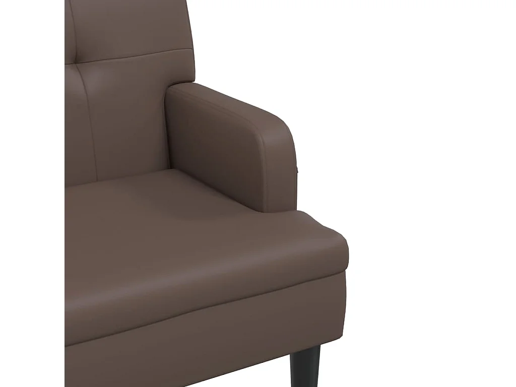 Banco con respaldo marrón 112x65,5x75 cm símil piel