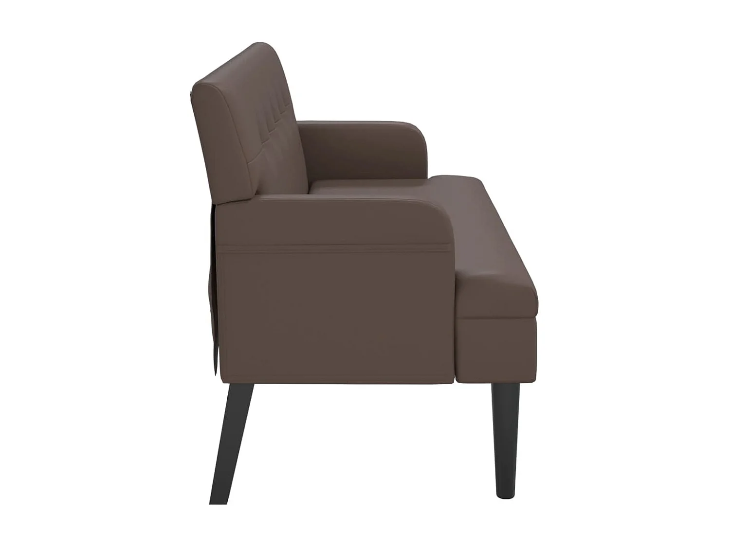 Banco con respaldo marrón 112x65,5x75 cm símil piel