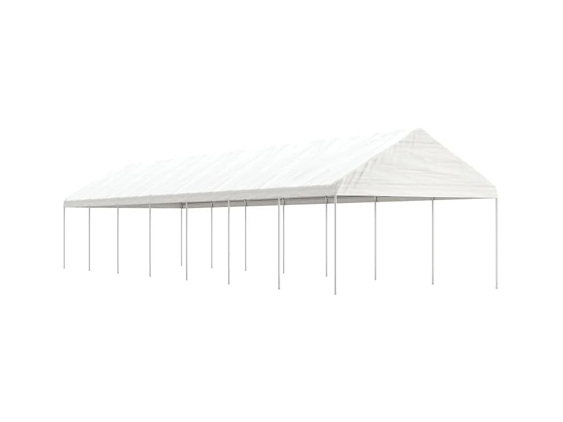 Gazebo con techo blanco 15,61x4,08x3,22 m polietileno