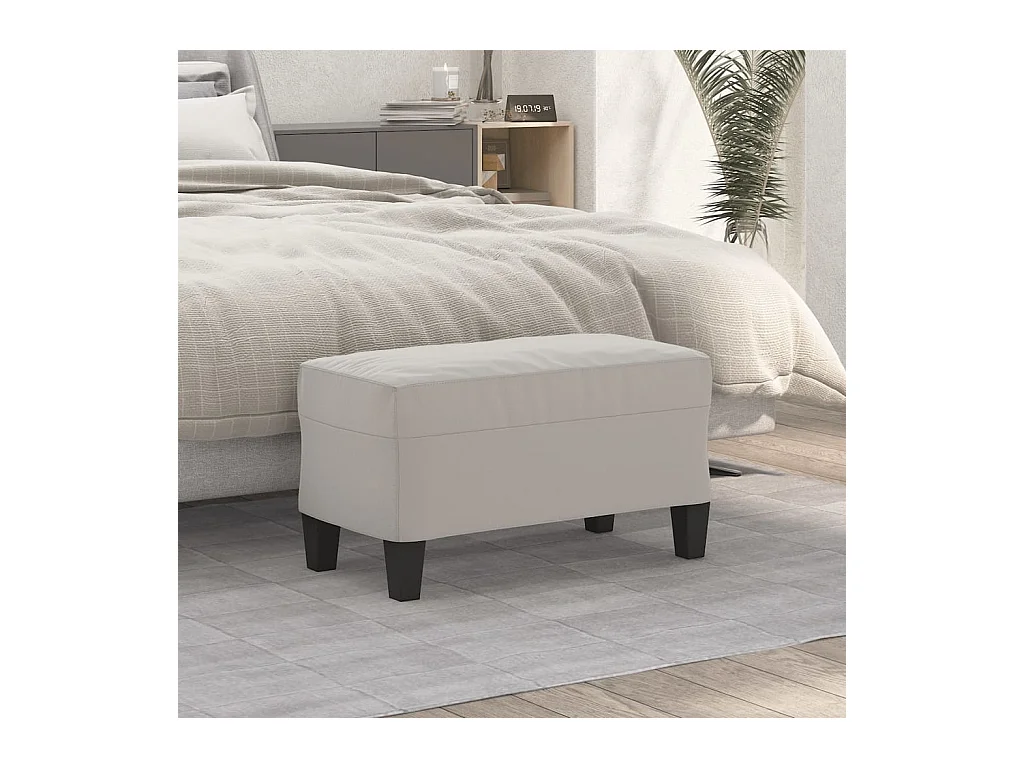 Lichtgrijze bank 70x35x41 cm microvezelstof