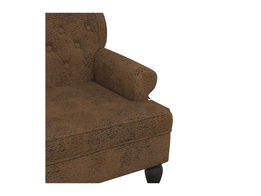 Banco con respaldo marrón 119,5x64,5x75 cm piel antelina