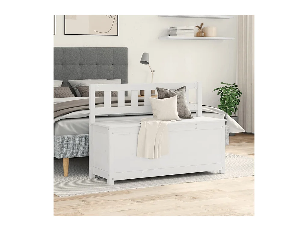 Witte bank 110x41x76,5 cm Massief grenenhout