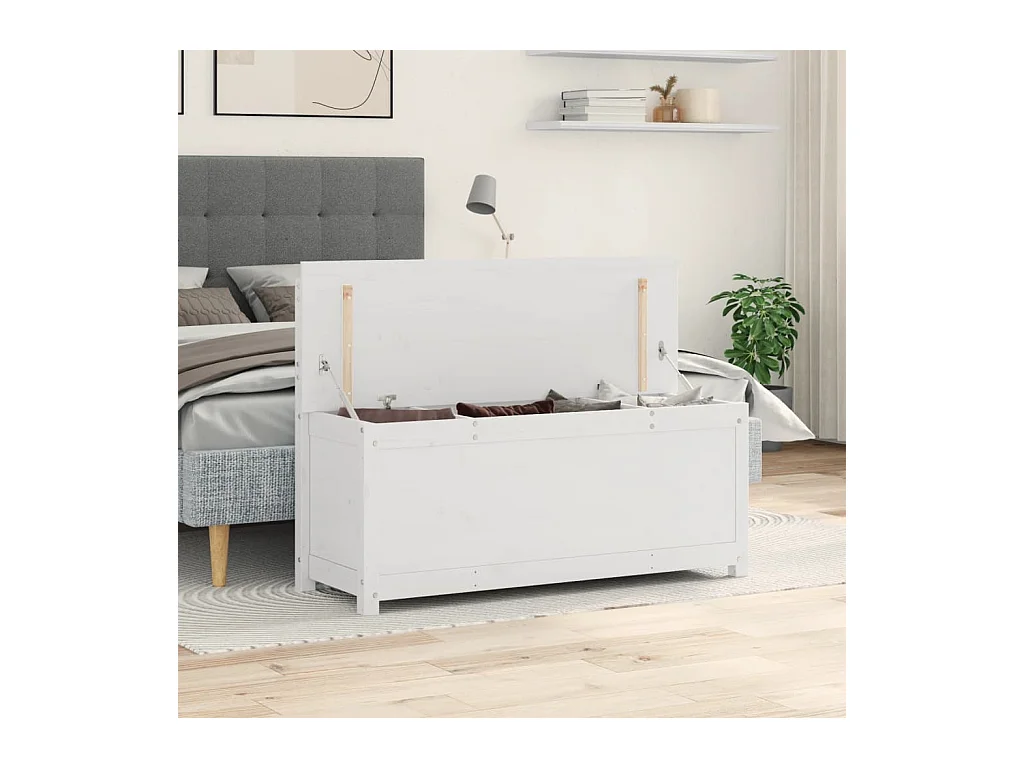 Witte bank 110x41x76,5 cm Massief grenenhout