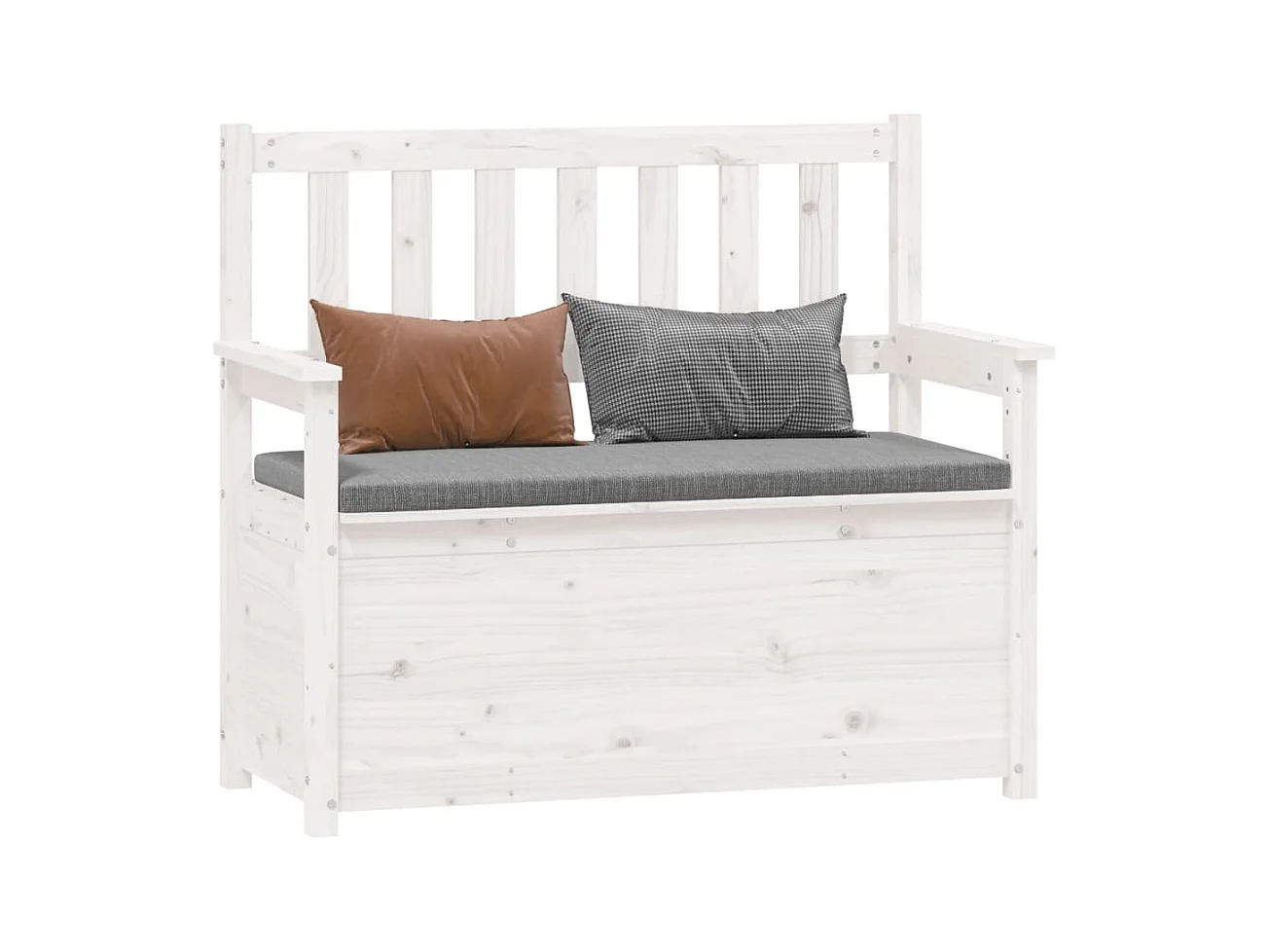 Banco Blanco 112,5x51,5x96,5 cm Madera Maciza de Pino