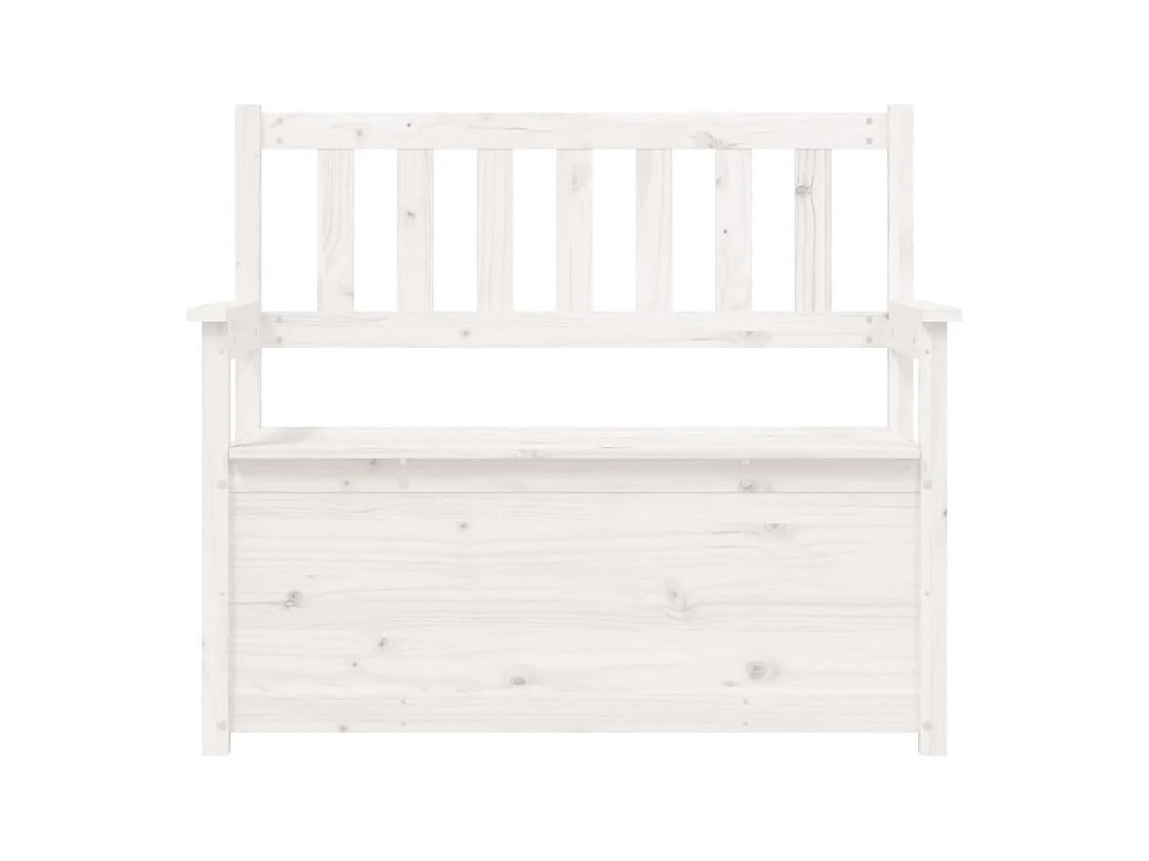 Witte bank 112,5x51,5x96,5 cm massief grenenhout