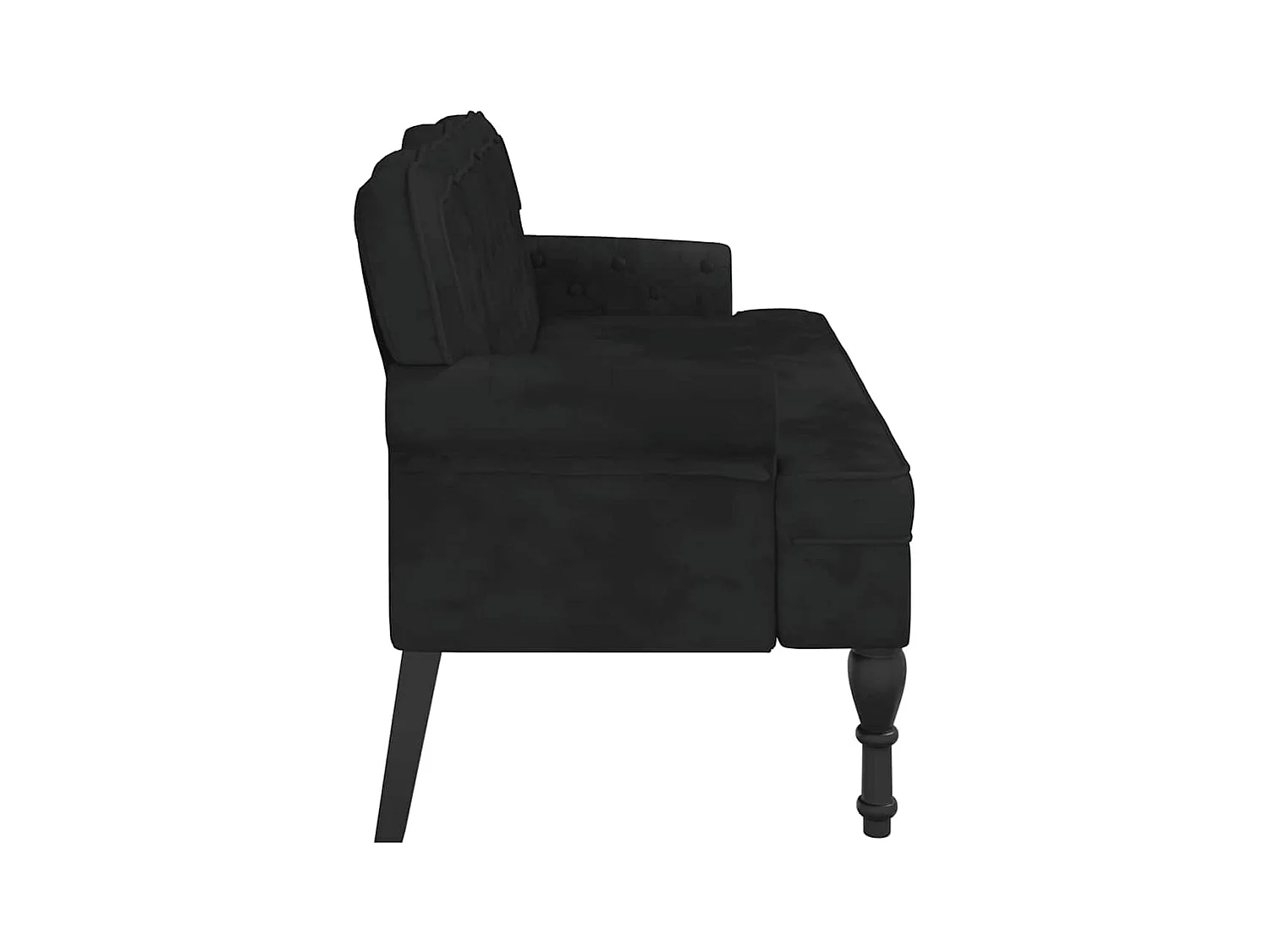 Bank met zwarte rugleuning 119,5x64,5x75 cm fluweel