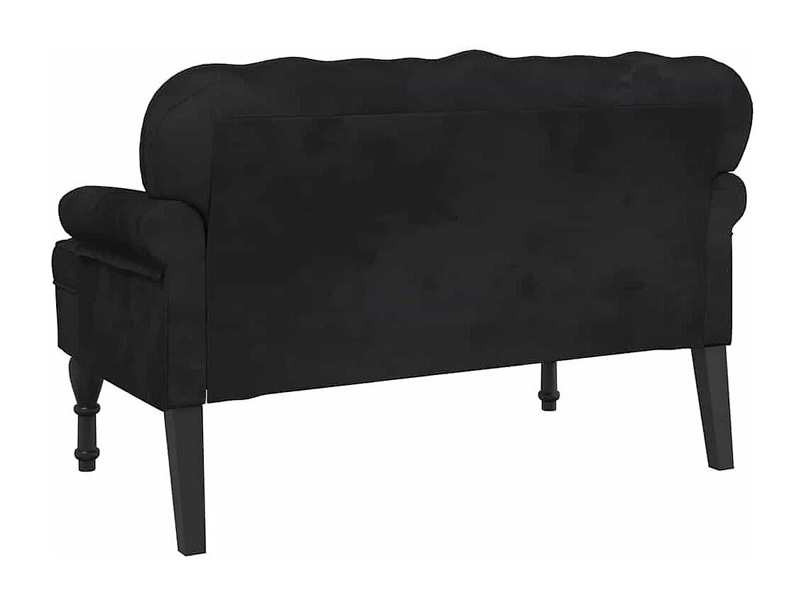 Banco con respaldo negro 119,5x64,5x75 cm terciopelo