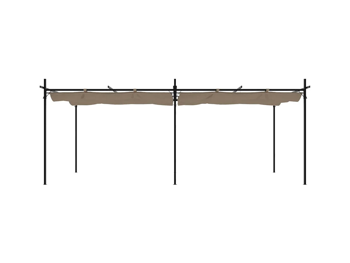 Pergola avec toit rétractable taupe 589x292x230 cm