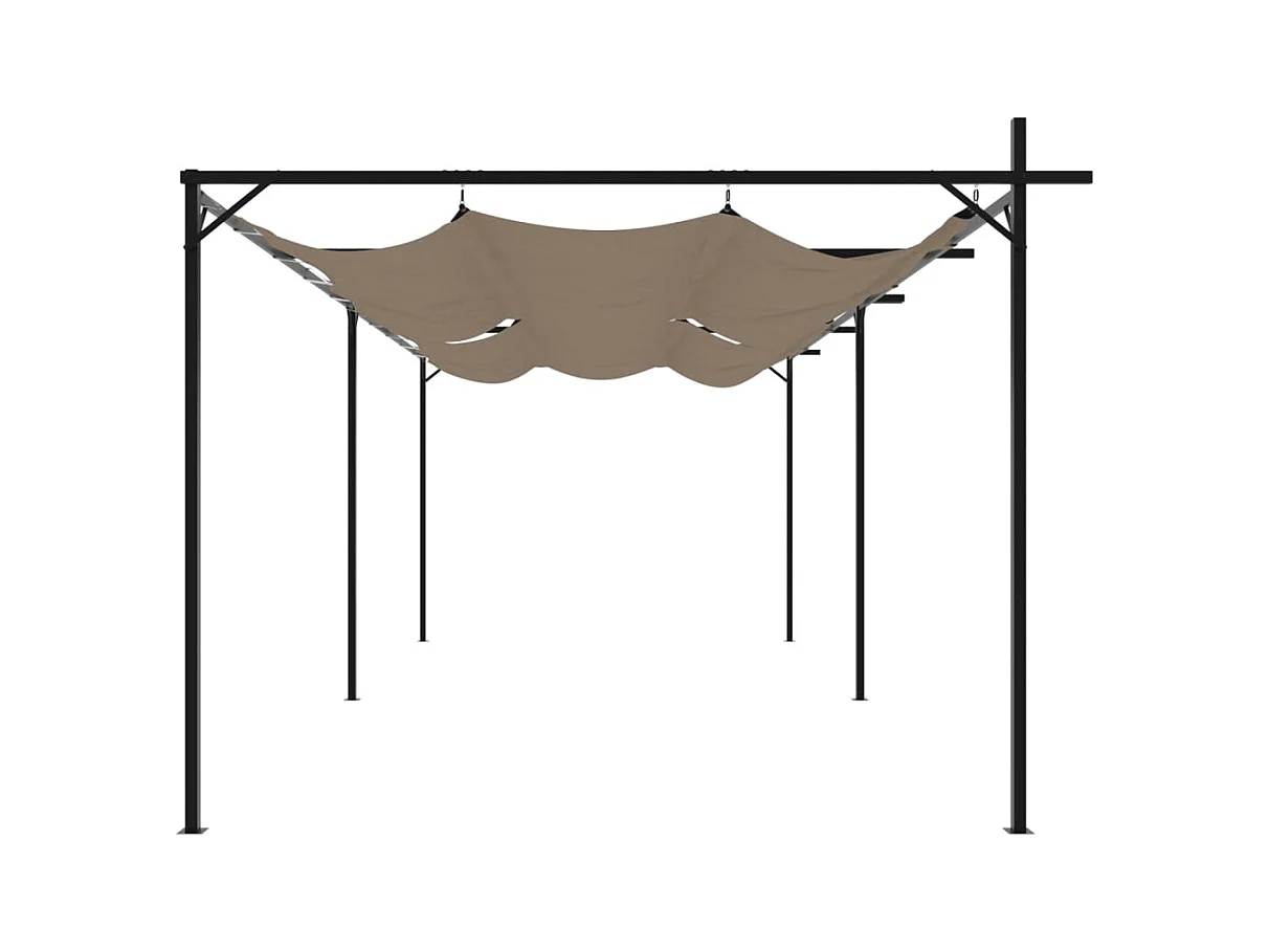 Pergola avec toit rétractable taupe 589x292x230 cm