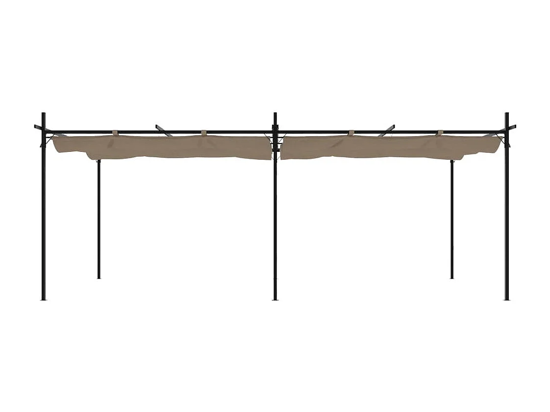 Pergola avec toit rétractable taupe 589x292x230 cm
