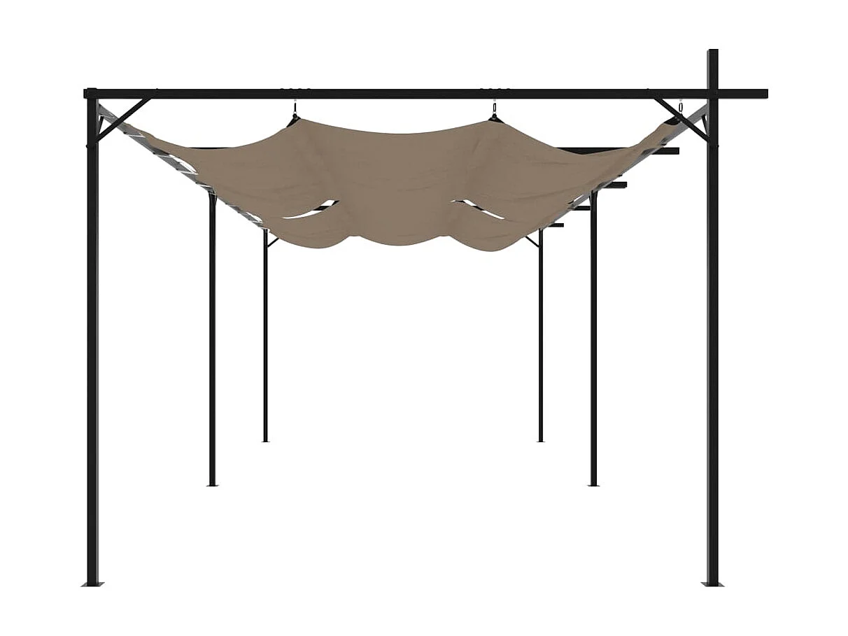 Pergola avec toit rétractable taupe 589x292x230 cm