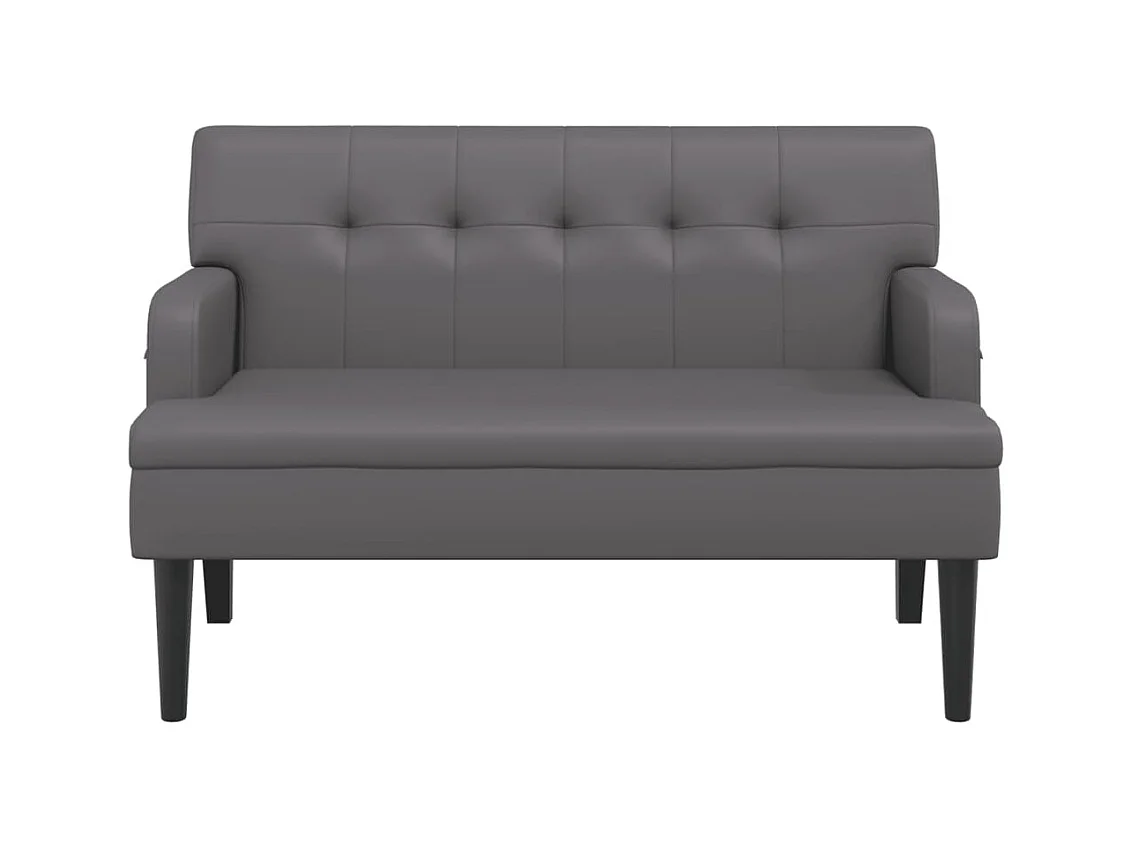 Banc avec dossier gris 112x65,5x75 cm similicuir