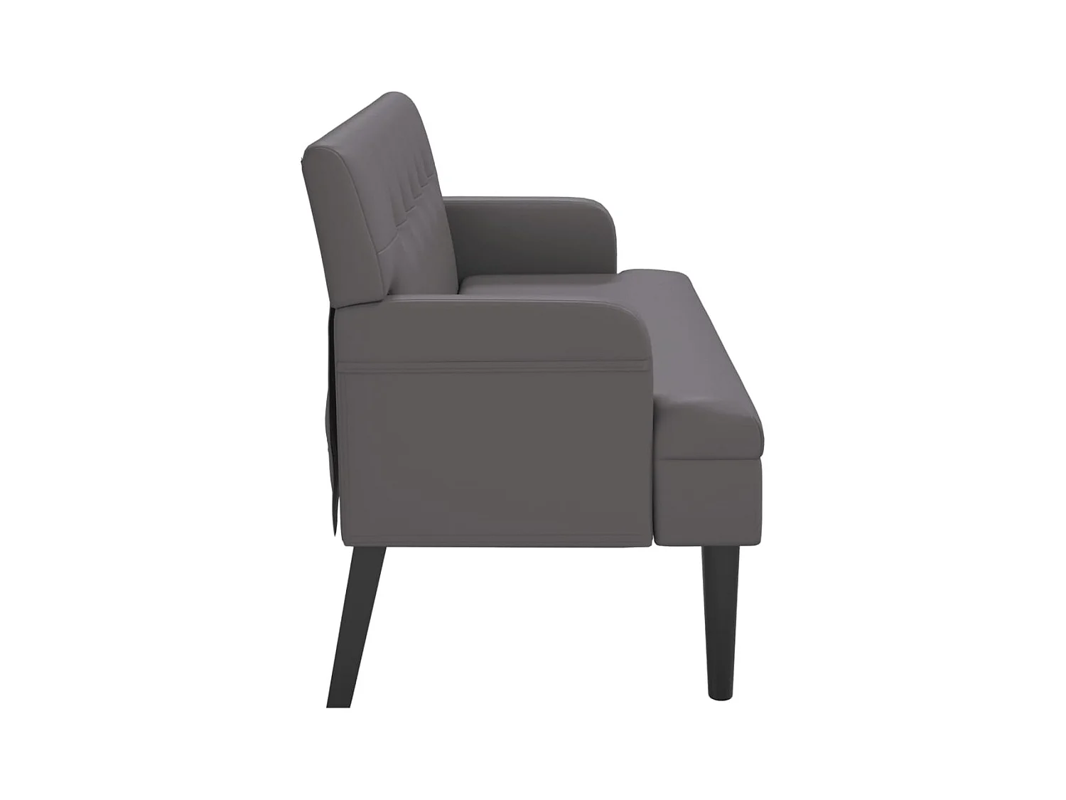 Banc avec dossier gris 112x65,5x75 cm similicuir