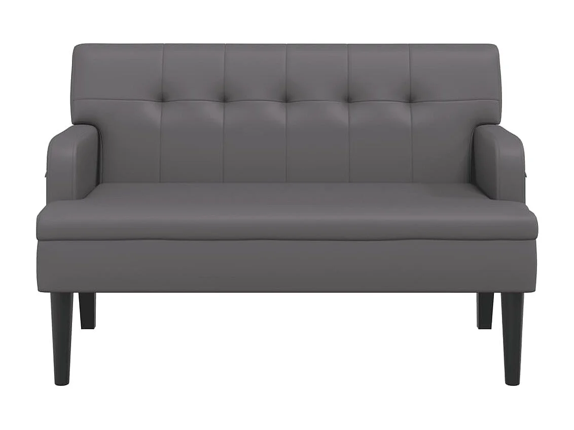 Banc avec dossier gris 112x65,5x75 cm similicuir