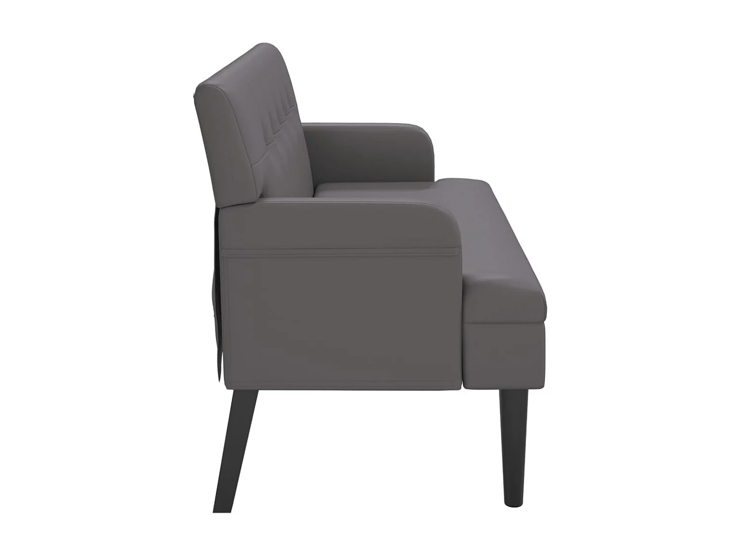 Banc avec dossier gris 112x65,5x75 cm similicuir