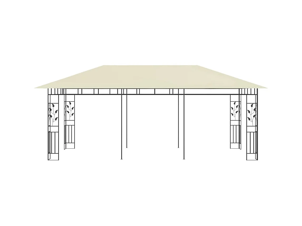 Pavillon mit Moskitonetz 6x3x2,73 m Creme