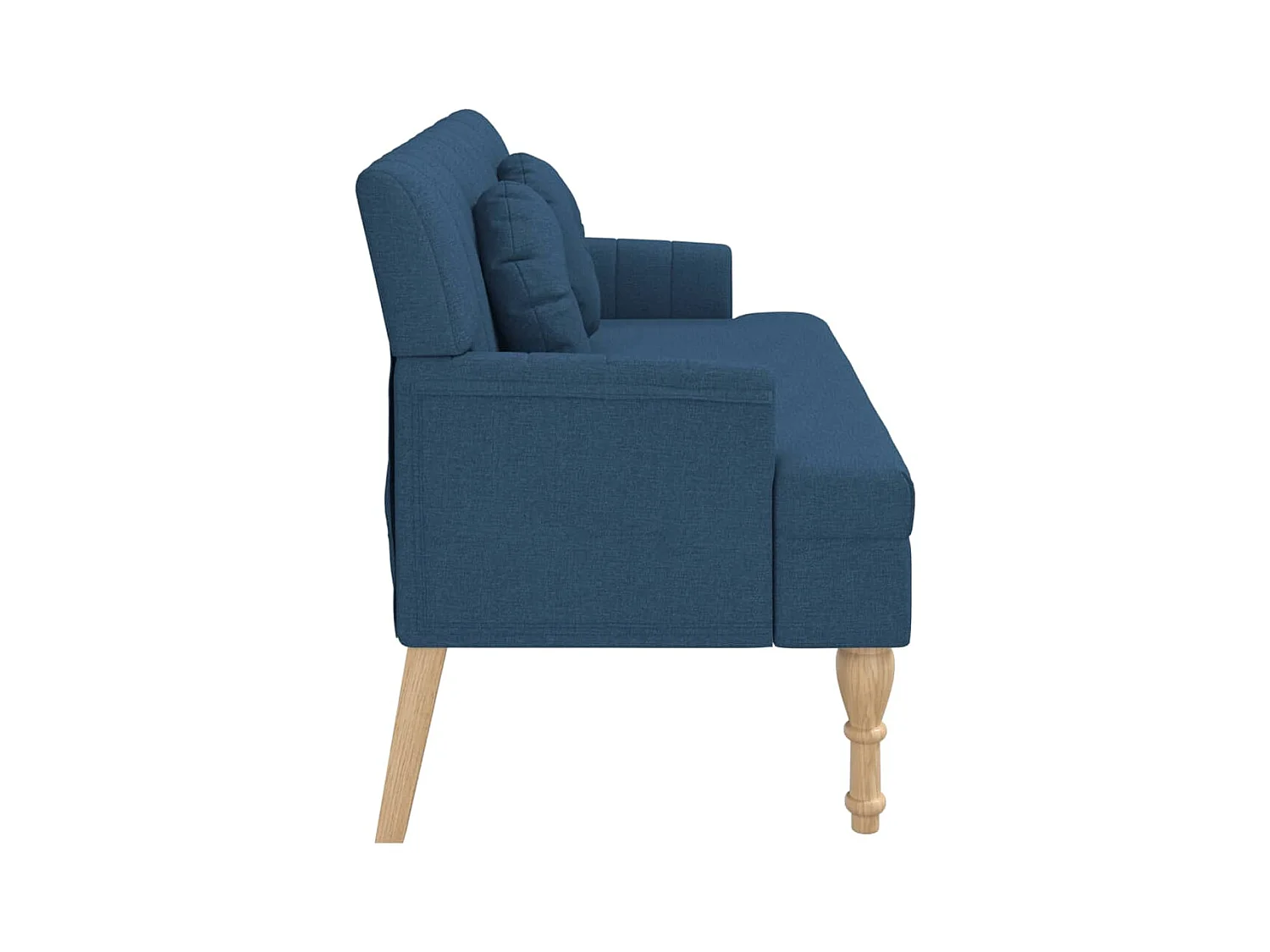 Banco con cojines azules 113x64,5x75,5 cm tela